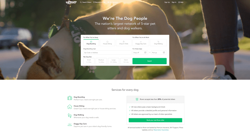 Rover.com This two-sided marketplace was developed for pet owners
